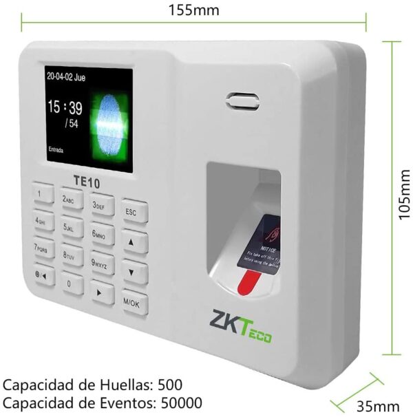 TE10 ZKTeco Tienda Oficial