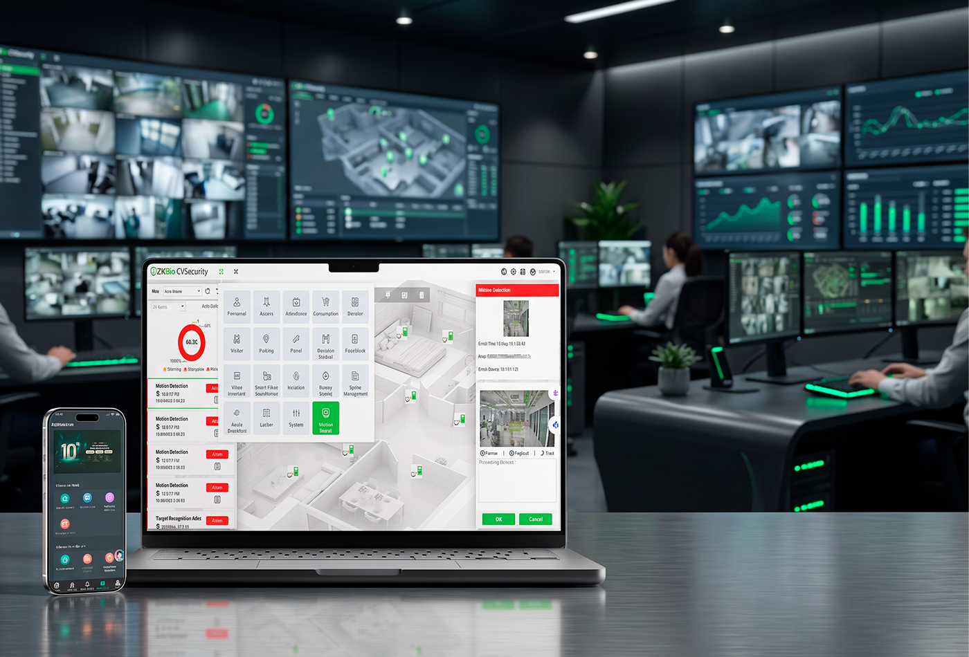 ZKBio CVSecurity - Para corporativos, parques industriales y edificios que demandan control de acceso vehicular, peatonal, torniquetes y videovigilancia en un solo entorno.