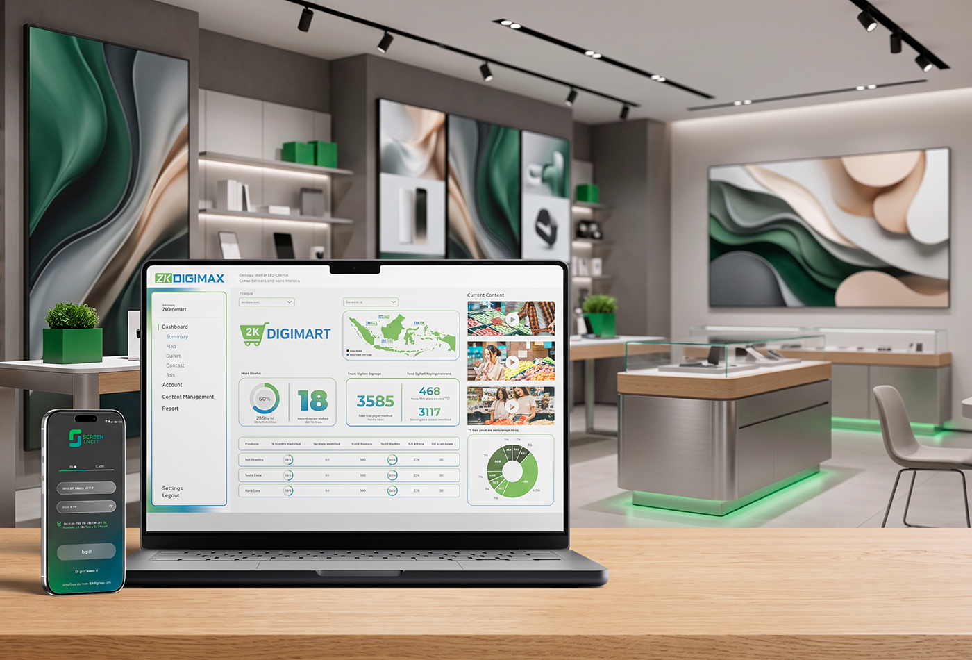 Screen Direct - Para organizaciones que necesitan administrar contenido, mensajes y comunicación visual en pantallas desde una plataforma centralizada.